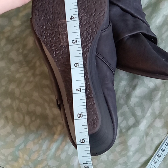 Sz8 Blowfish Leather Wedges LIKE NEW Charcoal, Zip with design Fish Pendant sexy - Picture 5 of 8